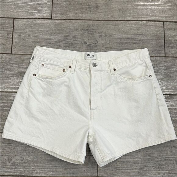 Agolde Parker Long White Denim Jean Shorts Size 31 (12) New! - Picture 9 of 15